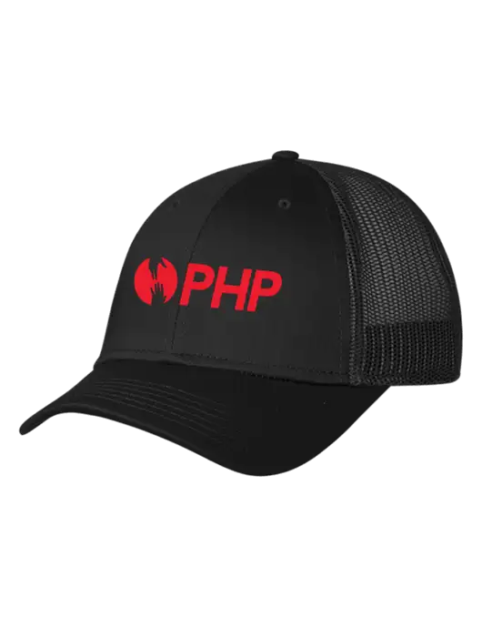 Black Mesh Trucker Cap Snap Back w/PHP Agency Logo