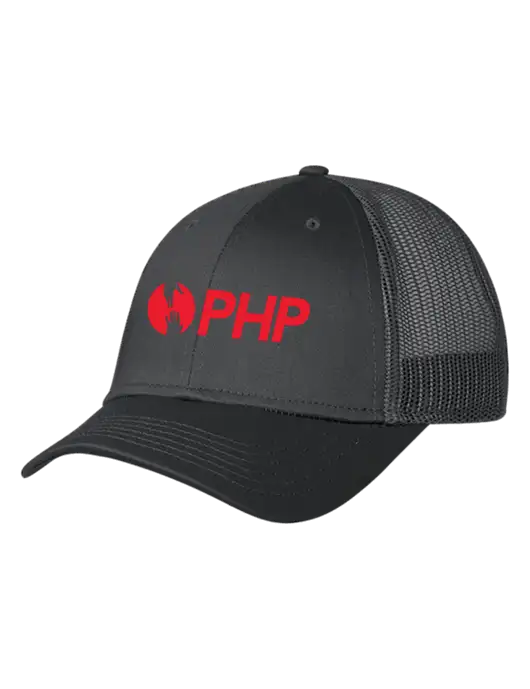 Charcoal Mesh Trucker Cap Snap Back w/PHP Agency Logo