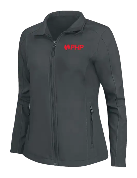 Charcoal Grey Womens Core Soft Shell Jacket w/PHP Agency Logo