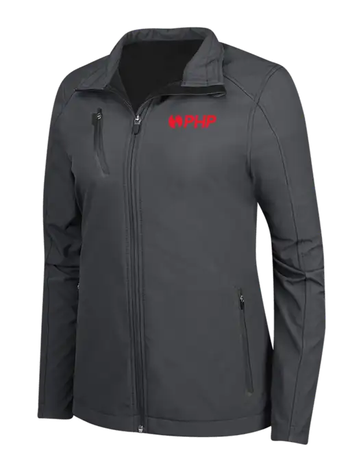 Dark Grey Womens Welded Softshell Jacket w/PHP Agency Logo