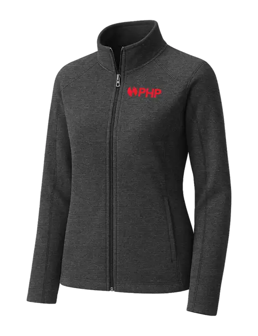 Charcoal Womens Heather Microfleece Full-Zip Jacket w/PHP Agency Logo