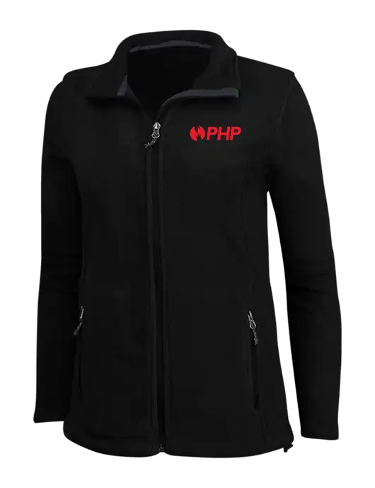 Womens Black Fleece Jacket w/PHP Agency Logo