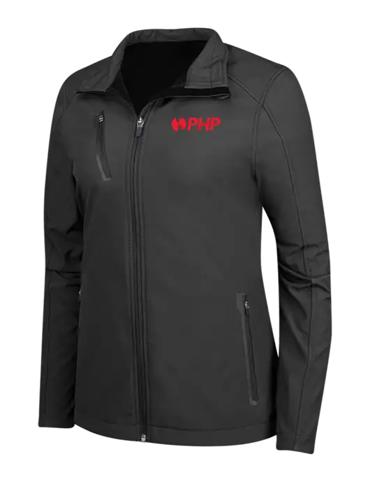 Black Womens Welded Softshell Jacket w/PHP Agency Logo