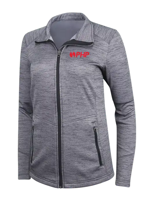 Medium Grey Womens Digi Stripe Fleece Jacket w/PHP Agency Logo