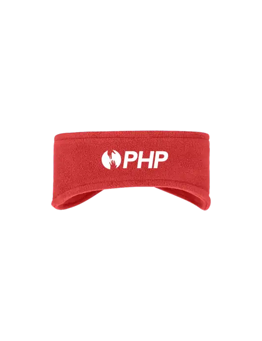 Red Stretch Fleece Headband w/PHP Agency Logo