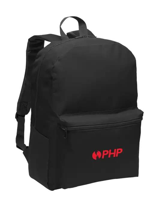 Casual Black Lightweight Laptop Backpack w/PHP Agency Logo