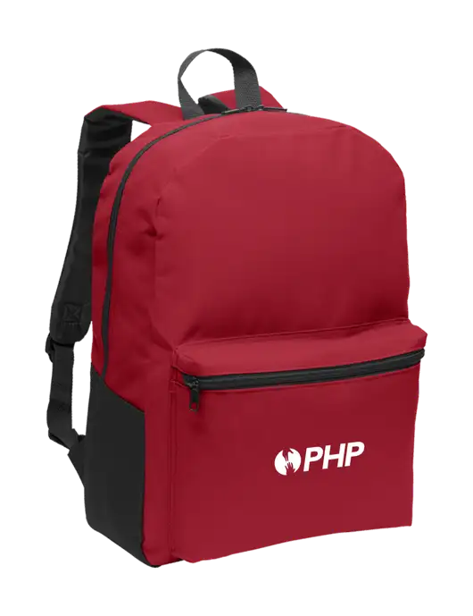 Casual Red Lightweight Laptop Backpack w/PHP Agency Logo