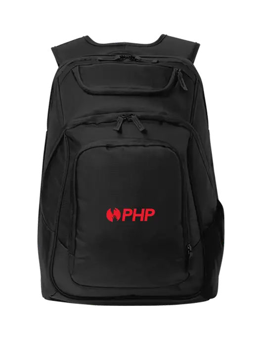 Executive Black Laptop Backpack w/PHP Agency Logo
