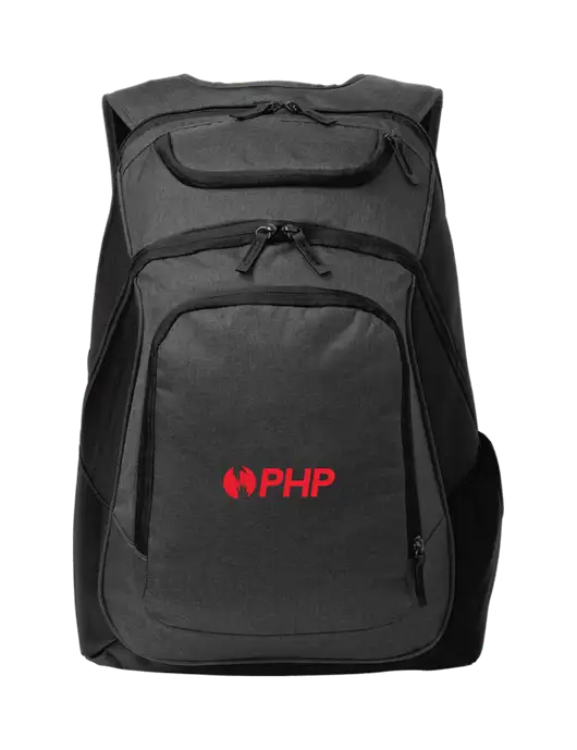 Executive Graphite Heather/Black Laptop Backpack w/PHP Agency Logo