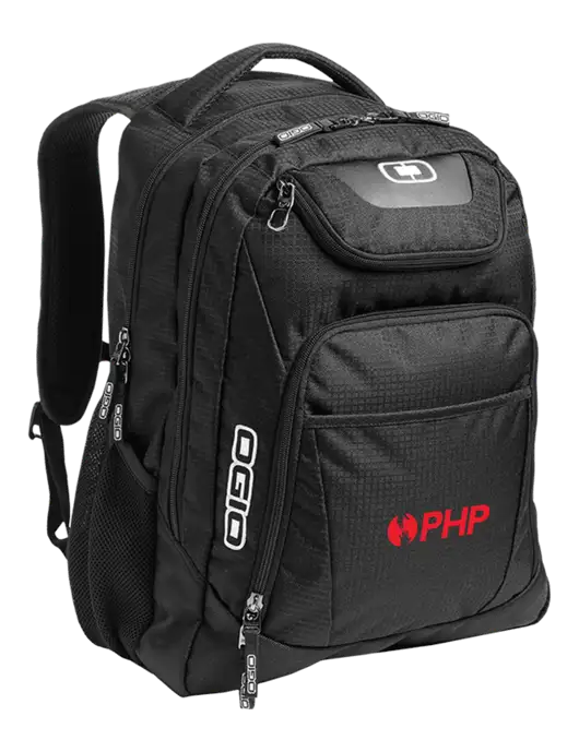 OGIO Black/Silver Excelsior Laptop Backpack w/PHP Agency Logo