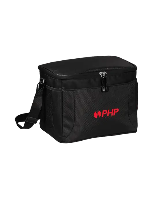 12 Can Black/Black Cube Cooler  w/PHP Agency Logo