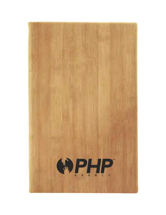Bamboo Leatherette 5.25 x 8.25 Journal w/PHP Agency Logo