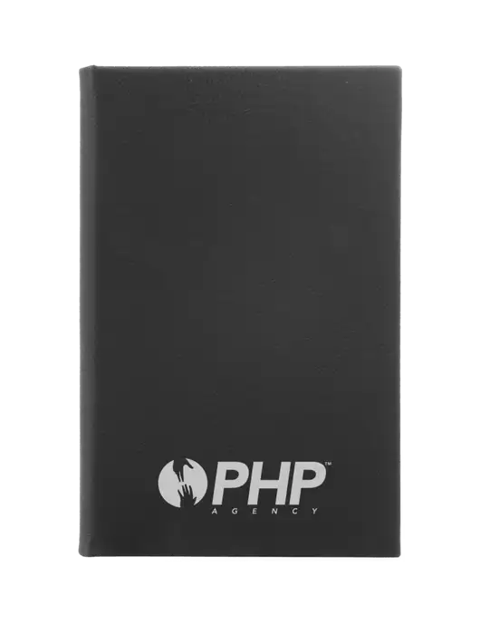 Black Leatherette 5.25 x 8.25 Journal w/PHP Agency Logo