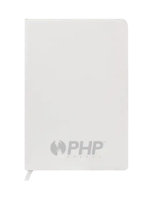 Fabrizio White Hard Cover 5.75 x 8.3  Journal w/PHP Agency Logo