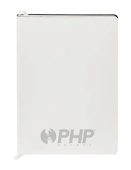 Fabrizio White Soft Cover 5.75 x 8.125 Journal w/PHP Agency Logo