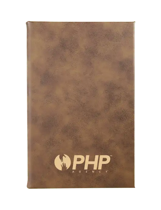 Rustic Leatherette 5.25 x 8.25 Journal w/PHP Agency Logo