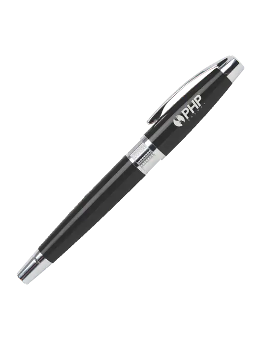 Masscotti Black Rollerball Pen - Black Ink w/PHP Agency Logo