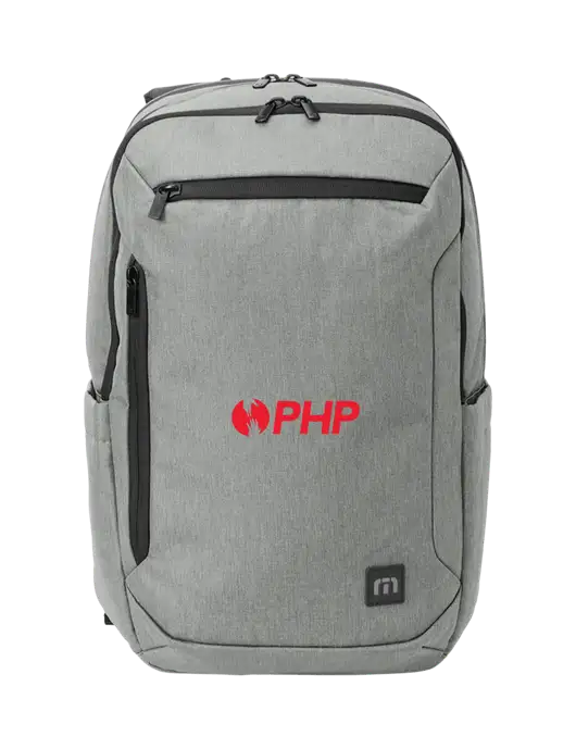 TravisMathew Light Grey Heather Duration Backpack w/PHP Agency Logo