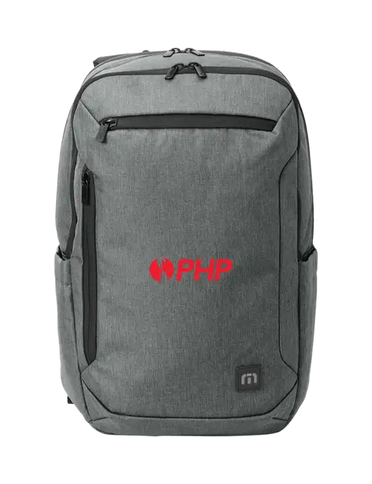 TravisMathew Medium Grey Heather Duration Backpack w/PHP Agency Logo