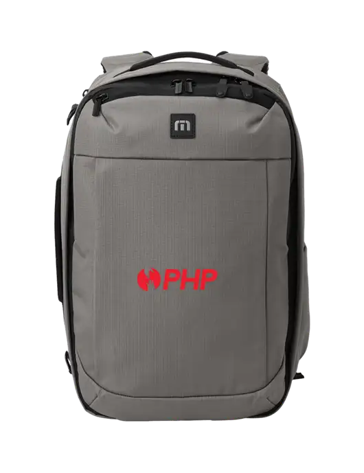 TravisMathew Medium Grey Convertible Backpack w/PHP Agency Logo