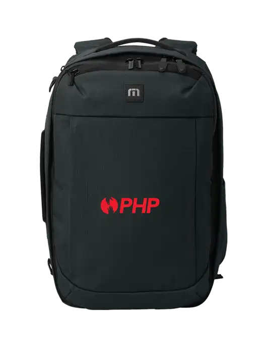 TravisMathew Black Convertible Backpack w/PHP Agency Logo