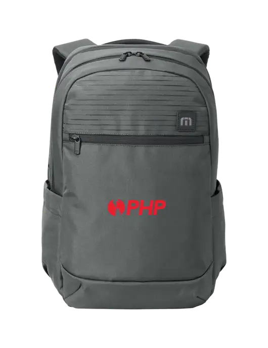TravisMathew Dark Medium Grey Approach Backpack w/PHP Agency Logo
