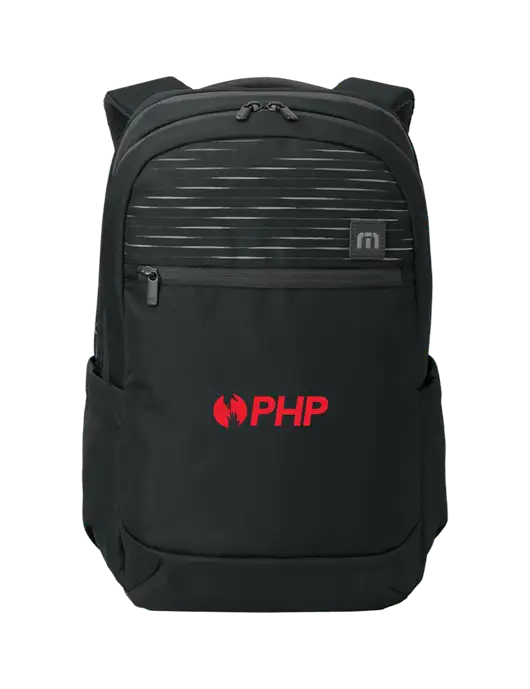 TravisMathew Black Approach Backpack w/PHP Agency Logo