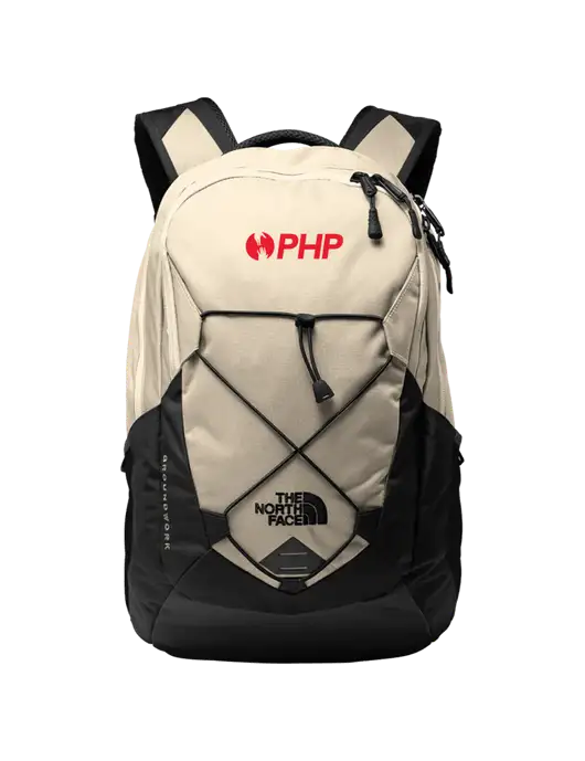 The North Face Ivory/Black Groundwork Backpack w/PHP Agency Logo