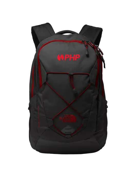 The North Face Very Dark Grey/Red Groundwork Backpack w/PHP Agency Logo