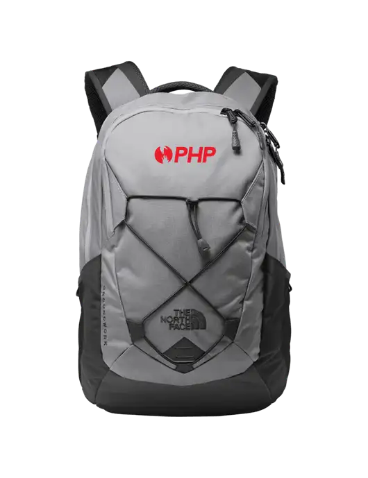 The North Face Light Grey/ Dark Grey Groundwork Backpack w/PHP Agency Logo