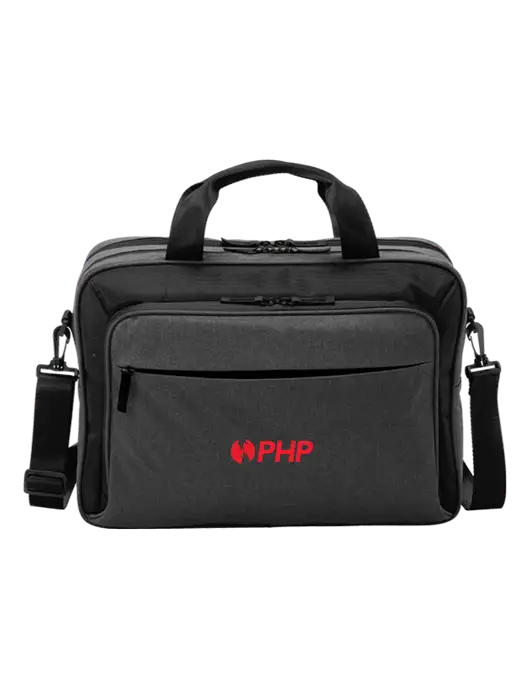 Travel Exec Graphite Heather/Black Laptop Briefcase w/PHP Agency Logo