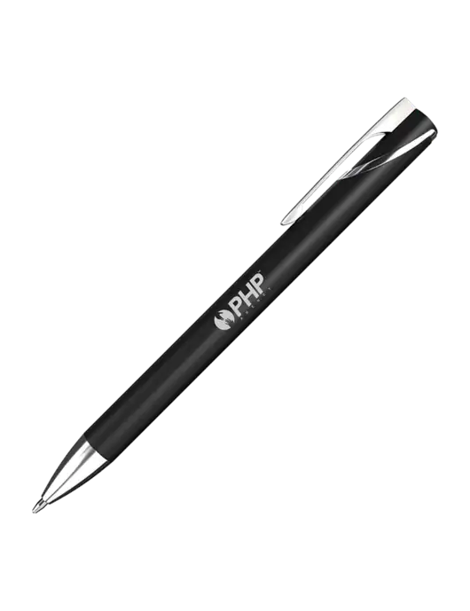 Black/Chrome HyperNova Ballpoint Pen - Black Ink w/PHP Agency Logo