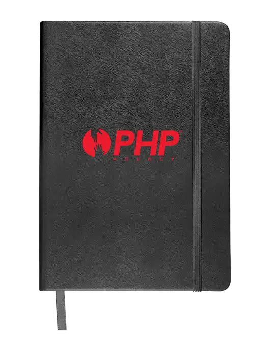 Leeman Black Tuscany Journal 5.75 x 8.25  w/PHP Agency Logo