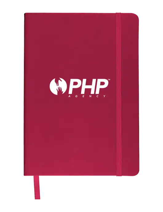 Leeman Dark Red Tuscany Journal 5.75 x 8.25 w/PHP Agency Logo