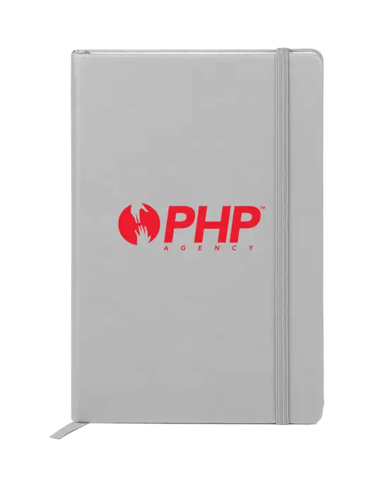 Neoskin Silver Hard Cover Junior Journal, 3.75 x 5.625 w/PHP Agency Logo