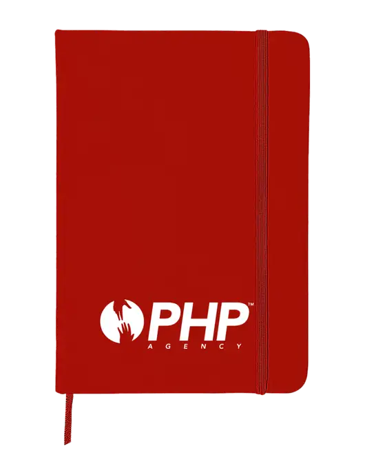 Red Comfort Touch Bound Journal 5" X 7" w/PHP Agency Logo