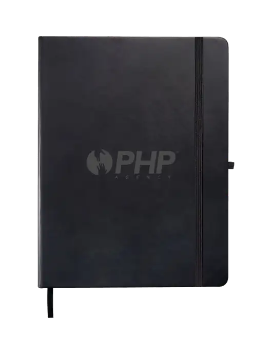 Leeman Black Tuscany Large Journal 7.5 x 9.875 w/PHP Agency Logo