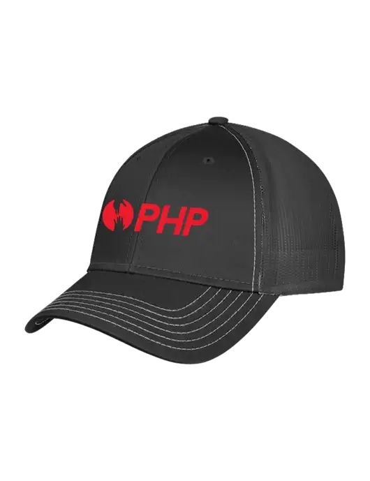 Charcoal Grey Mesh Trucker Cap Snap Back w/PHP Agency Logo