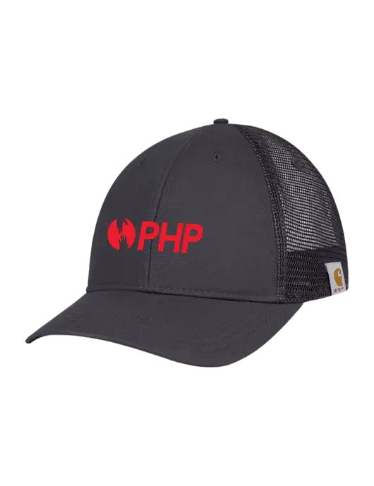 Carhartt Dark Grey Canvas Trucker Cap w/PHP Agency Logo