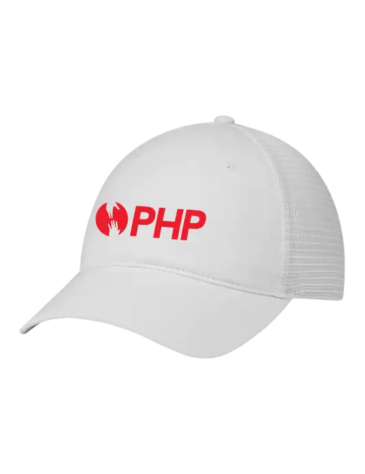 Richardson 111 Garment Washed Trucker Cap White w/White Mesh w/PHP Agency Logo