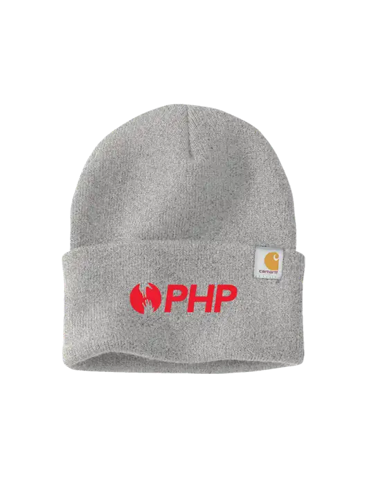 Carhartt Light Grey Heather Watch Cap 2.0 w/PHP Agency Logo