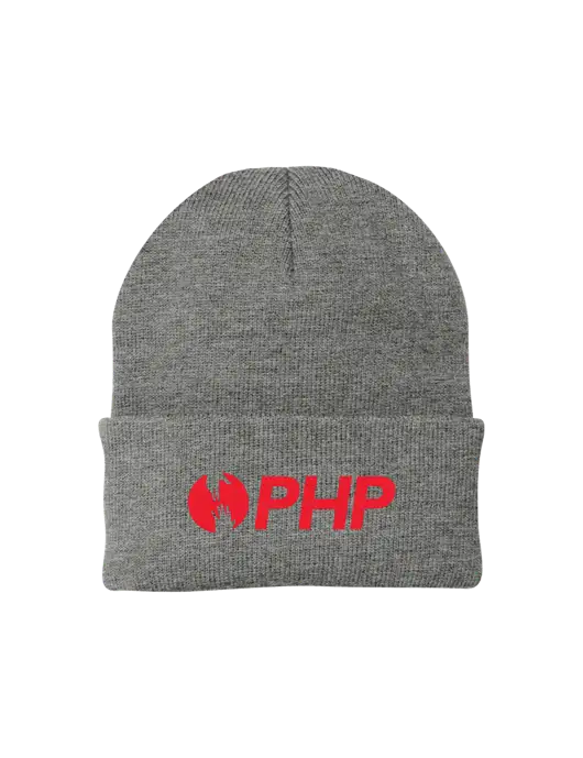 Medium Grey Heather Knit Cap w/PHP Agency Logo