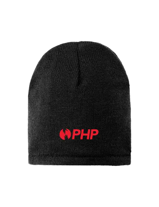 Black Fleece-Lined Beanie Cap w/PHP Agency Logo