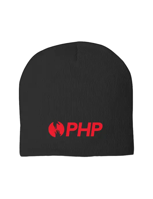 Solid Black Element Knit Beanie w/PHP Agency Logo