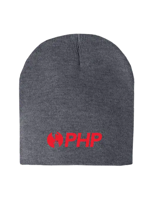 Dark Grey Heather Element Knit Beanie w/PHP Agency Logo