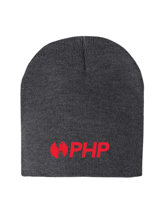 Charcoal Heather Element Knit Beanie w/PHP Agency Logo