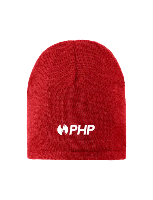 Red Fleece-Lined Beanie Cap w/PHP Agency Logo