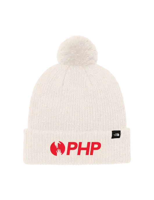 The North Face Ivory Pom Beanie w/PHP Agency Logo