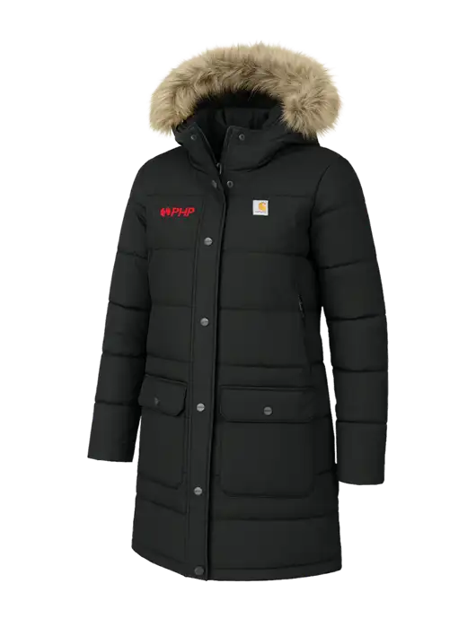 Carhartt Womens Montana Black Insulated Hooded Coat w/PHP Agency Logo