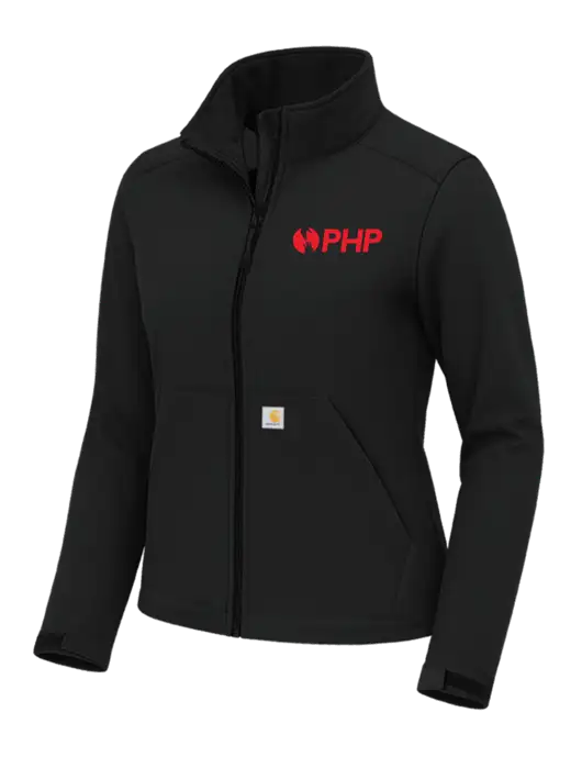 Carhartt Womens Rain Defender Black Soft Shell Jacket w/PHP Agency Logo